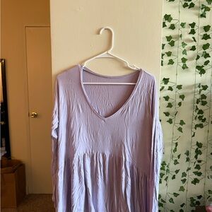 American Eagle Outfitters Light Purple V-Neck Tunic